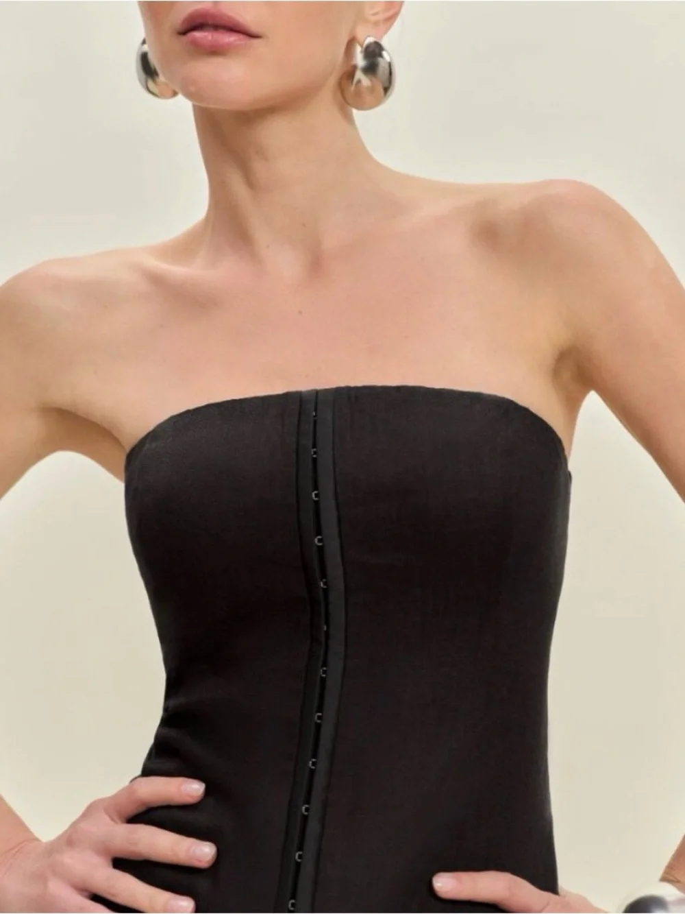 Reformation Sophie Linen Two Piece Black - Size 8